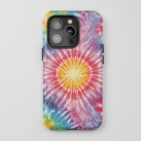 Tie Dye For All iPhone Series Tough Phone Case Retro Swirl Multicolored