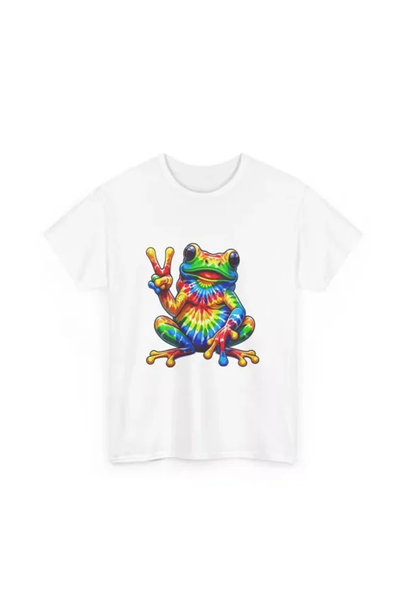Tie-Dye Frog Peace Sign Hippie T-Shirt Gifts For Frog Lover Unisex S-5XL Hot Trending Shirt, Vintage Birthday Gift