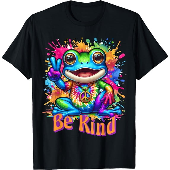 Tie-Dye Frog Peace Sign Hippie T-Shirt - Walmart.com