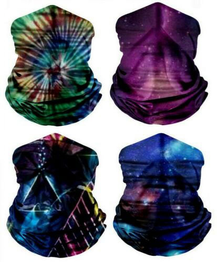 Balclava Rave Tie Dye Galaxy Colorful Face Balaclava Neck Scarf Rave Sport Headwear ...