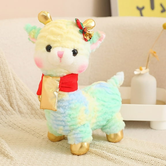 Tie-Dye Giraffe Doll Pillow, Soft Plush Christmas Decoration, Cute Animal Gift for Kids, for Holiday Bedroom Decor
