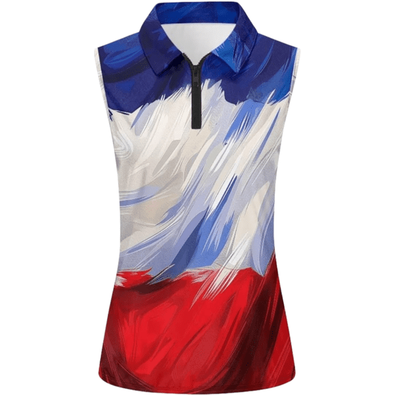 Tie-Dye Golf Sleeveless Tops for Women Racerback Summer Clothing Athletic Polo Golf Outfits Tennis Tank Top,S-3XL