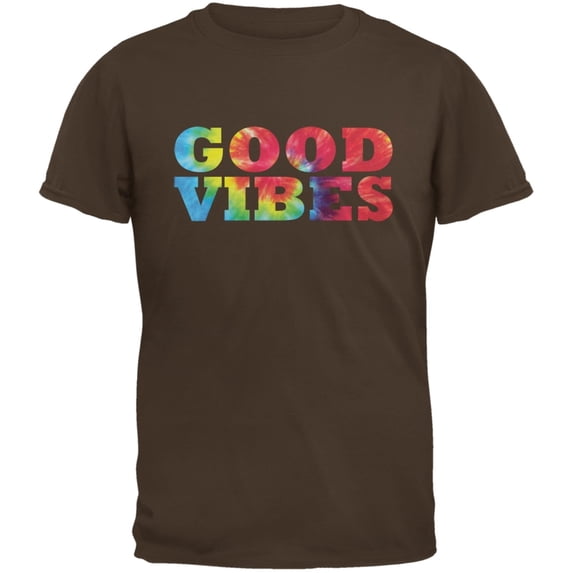 Tie Dye Good Vibes Brown Adult T-Shirt - X-Large