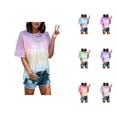 thumbnail image 1 of Tie Dye Graphic Tees for Women 2026 Summer Casual Short Sleeve Crewneck T Shirts, 1 of 3