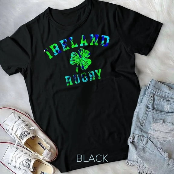 Tie Dye Green Ireland Rugby Shirt Irish Shamrock Rugby Unisex T-Shirt