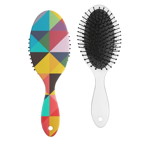 Tie Dye Hair Brush - Gentle Round-Tip Bristle Detangler for Curly & Straight Hair, Retro & Vintage Aesthetic, Reduces Static & Breakage