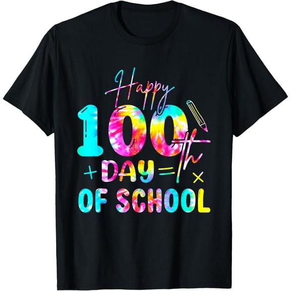 Tie Dye Happy 100th Day Of School Teacher Student 100 Days T-Shirt