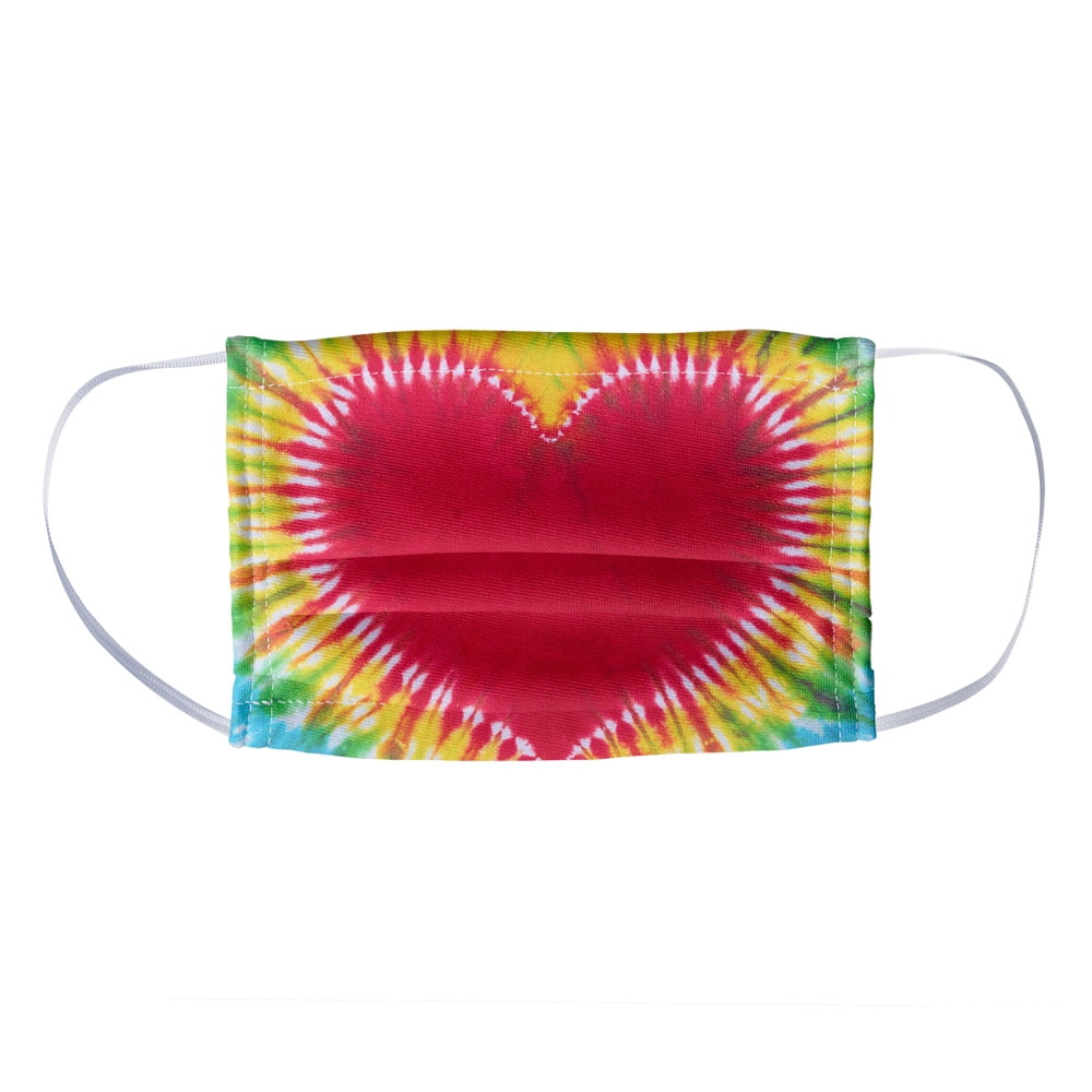 POPFUNK Tie Dye Heart 1-Ply Reusable Face Mask Covering, Kids