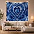thumbnail image 1 of Tie Dye Heart on Textured Blue Background, Serene Boho for Bohemian Home Decor Lovers, Decorative Wall Art, Valentine's Day Gift, Tapestry Wall Hanging for Bedroom and Living Room, 1 of 7