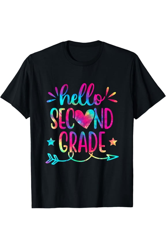 Tie Dye Hello Second 2nd Grade Teacher First Day Of School T-Shirt