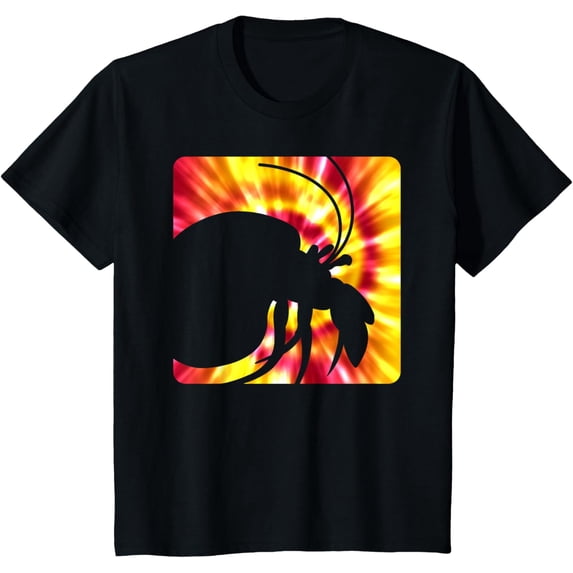 Tie Dye Hermit Crab for Hermit Crab Lovers T-ShirtMen's and women's gift, black and white T-shirt, size: Extra large S-4XL