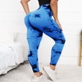 thumbnail image 1 of Tie Dye Hidden Scrunch Leggings for Women Tummy Control Butt Lifting Yoga Pants High Waist Compression Workout Tight,XS,Blue, 1 of 8