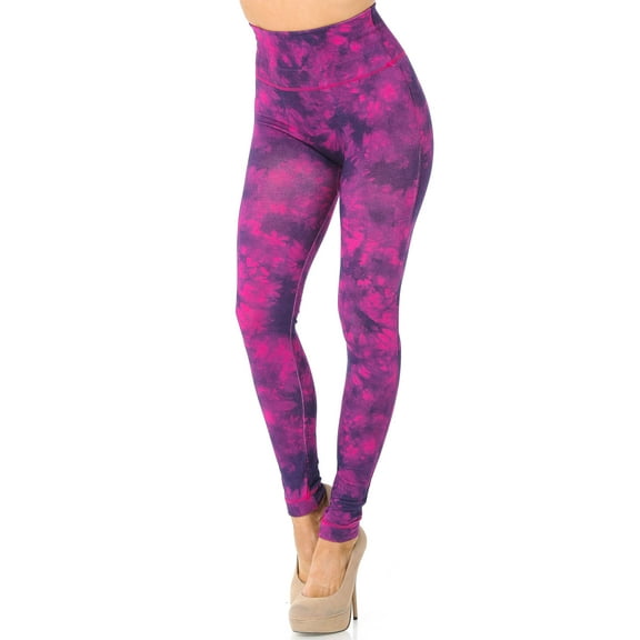 Tie Dye High Waisted Leggings Fuchsia S/M