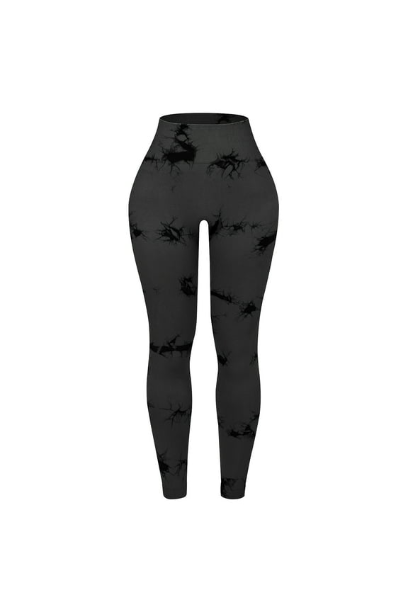 Tie Dye High Waisted Peach Seamless Yoga Pants for Women, Gym Leggings, Workout Tights, Exercise Sportswear, Size S