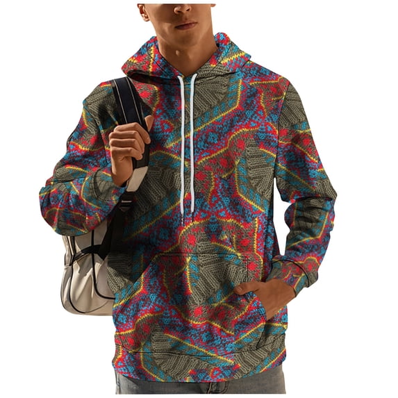 Tie Dye Hoodies for Men Vintage Graphic Office Men's Fashion Hoodies & Sweatshirts Long Sleeve Pullover with Pockets Dark Green 5XL