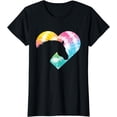 thumbnail image 1 of Tie Dye Horse Heart Shaped - Animal Lover Horseback Rider T-Shirt, 1 of 4