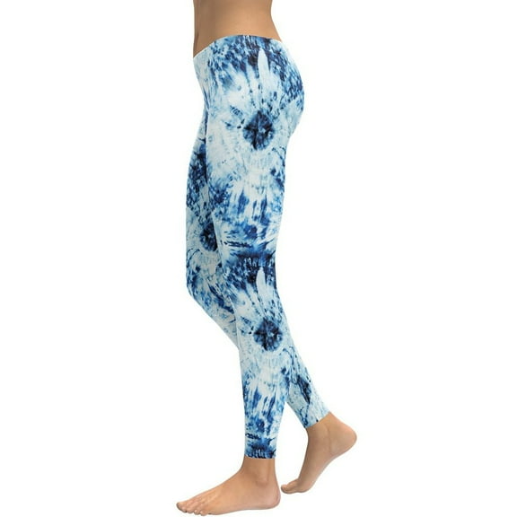 Tie Dye Indigo Leggings Size: L for Women | FIERCEPULSE
