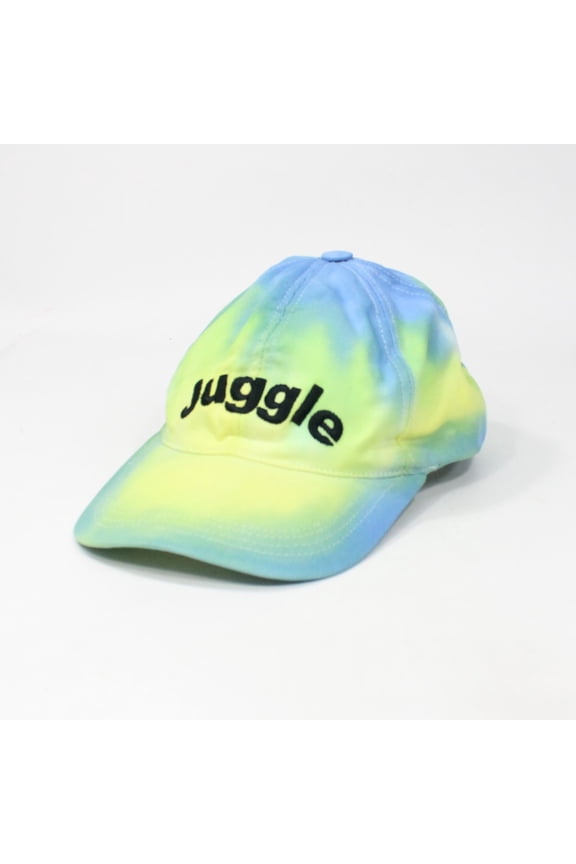 Tie Dye Juggle Baseball Cap - Hand Dyed - Embroidered - Adjustable Juggling Hat (Blue/Green)