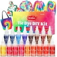thumbnail image 1 of Tie Dye Kits, 26 Colors Fabric Shirt Dye Kit for Kids Adults and Groups, Non-Toxic DIY Tie Dye Set for Party, Gathering, Festival, User-Friendly, Halloween Thanksgiving Christmas Craft Dye Supplies, 1 of 7