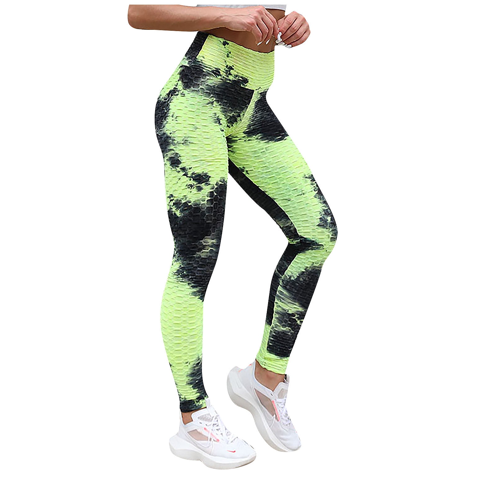 Tie Dye Leggings for Women, High Waisted Scrunch Butt Lifting TIK Tok Pants  Compression Yoga Workout Colorful Tights Blue 