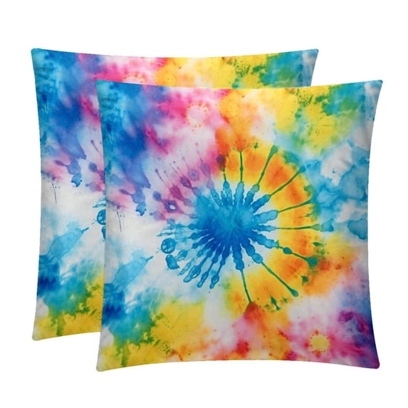 Tie Dye Luxurious Velvet Pillow Covers with Unique Patterns - Set of 2, 16x16, 18x18, 20x20 Inches for Throw Pillow Inserts - Ideal for Home Decor and Gifts