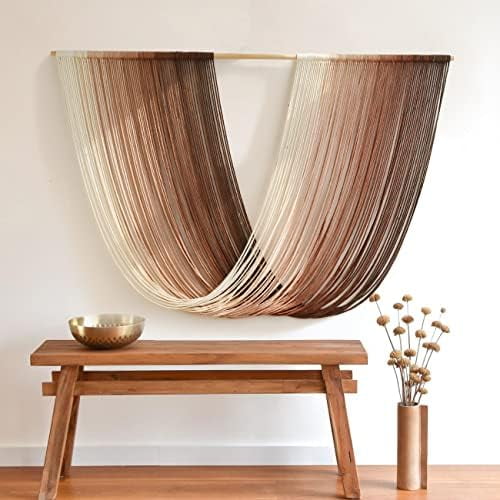 Tie-Dye Macrame Wall Hanging Large Bohemian Yarn Tapestry Wall Décor,59" Wx 35" L