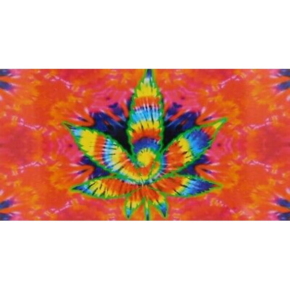 Tie Dye Marijuana Leaf Holographic Psychedelic Chrome Decal Bumper Sticker