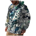thumbnail image 1 of Tie Dye Men Hoodies Baggy Graphic Casual Men Sweatshirts Long Sleeve Drawstring Hood Kangaroo Pocket Multicolor XL, 1 of 4