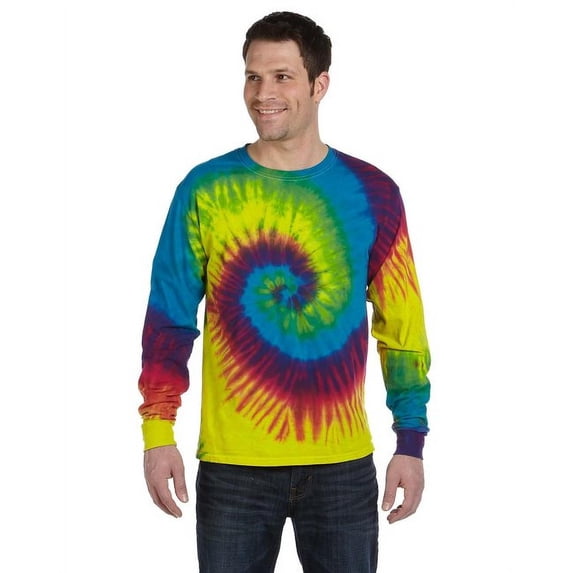 Tie-Dye Men's 5.4 oz. 100% Cotton Long-Sleeve Tie-Dyed T-Shirt