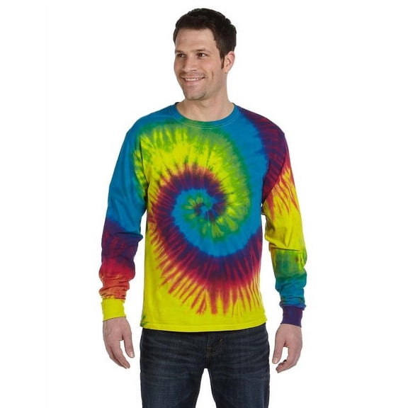 Tie-Dye Men's 5.4 oz. 100% Cotton Long-Sleeve Tie-Dyed T-Shirt