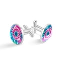 thumbnail image 1 of Tie Dye Men's Cufflinks for Formal Attire, Made of Stainless Steel, for Business Meetings, 1 of 6