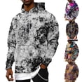 thumbnail image 1 of Tie Dye Men's Hoodie Fashion Graphic Cold Weather Sweatshirt Men Long Sleeve Pullover with Pockets White 4XL, 1 of 5