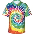 thumbnail image 1 of Tie Dye Mens Hawaiian Shirt Short Sleeve Casual Button Up Tropical Summer Beach Shirt, 1 of 9