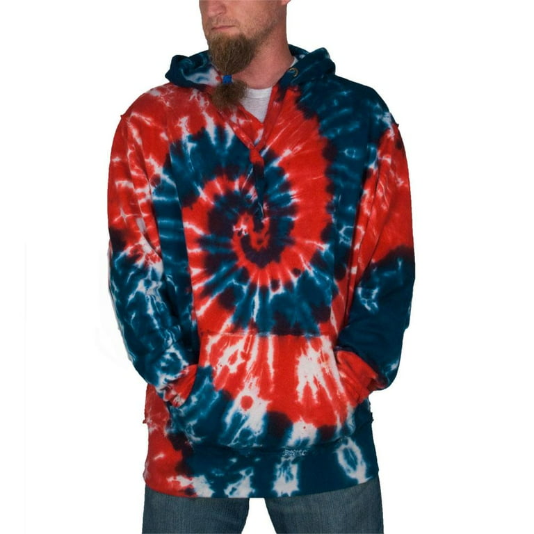 Red white blue hot sale tie dye sweatshirt