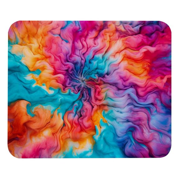 Tie-Dye Mouse Pad for Laptop Wireless Mouse Home Office Travel, Portable & Washable