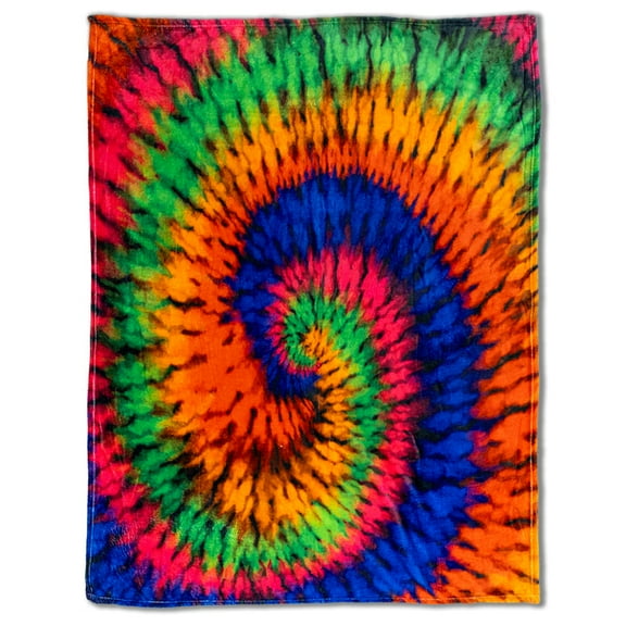Tie-Dye Neon Soft Plush 50x60in Blanket