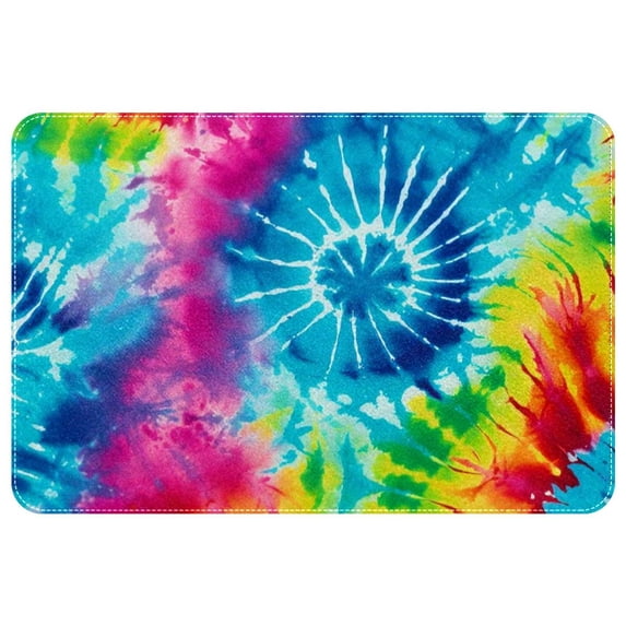Tie Dye Polyester Non-Slip Indoor Carpet Kitchen Mat - Machine Washable Door Rug Chair Mat