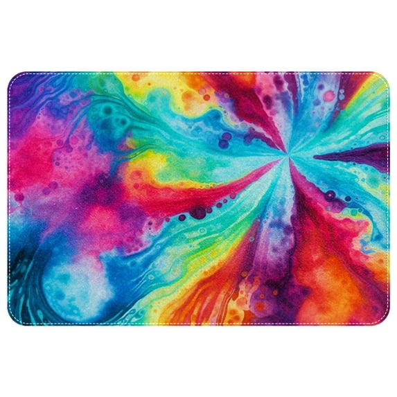 Tie Dye Non-Slip Polyester Outdoor Carpet Bath Rug Door Mat - Machine Washable
