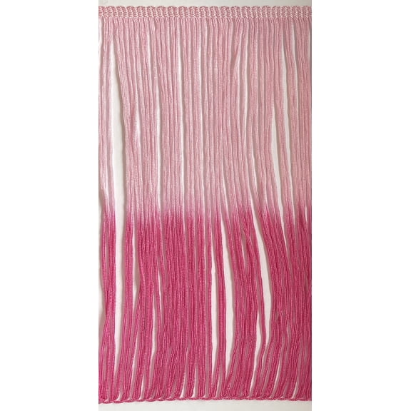 Tie-Dye Ombre Multicolor Chainette Thread Yarn Tonal Loop Fringe- 12" Long -Sewing Quilting Renaissance Dance Hawaiian Costumes Drapery -Hand Dyed- Light Pink Dark Fuchsia Magenta Pink Shades- 1 Yrd