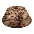 thumbnail image 1 of Tie Dye Oval Plush Area Rug, Long Bedroom Bedside Cloakroom Decorative Mat, Soft Non Slip Floor Carpet (Brown ,40*60CM), 1 of 5