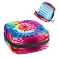 thumbnail image 1 of Tie Dye Pad Bag Period Bag Sanitary Pad Storage Bag - Mini Pouch for Period - Velvet, Sponge, and Oxford Fabric - 4.7x6.6x6.6 in, 1 of 6