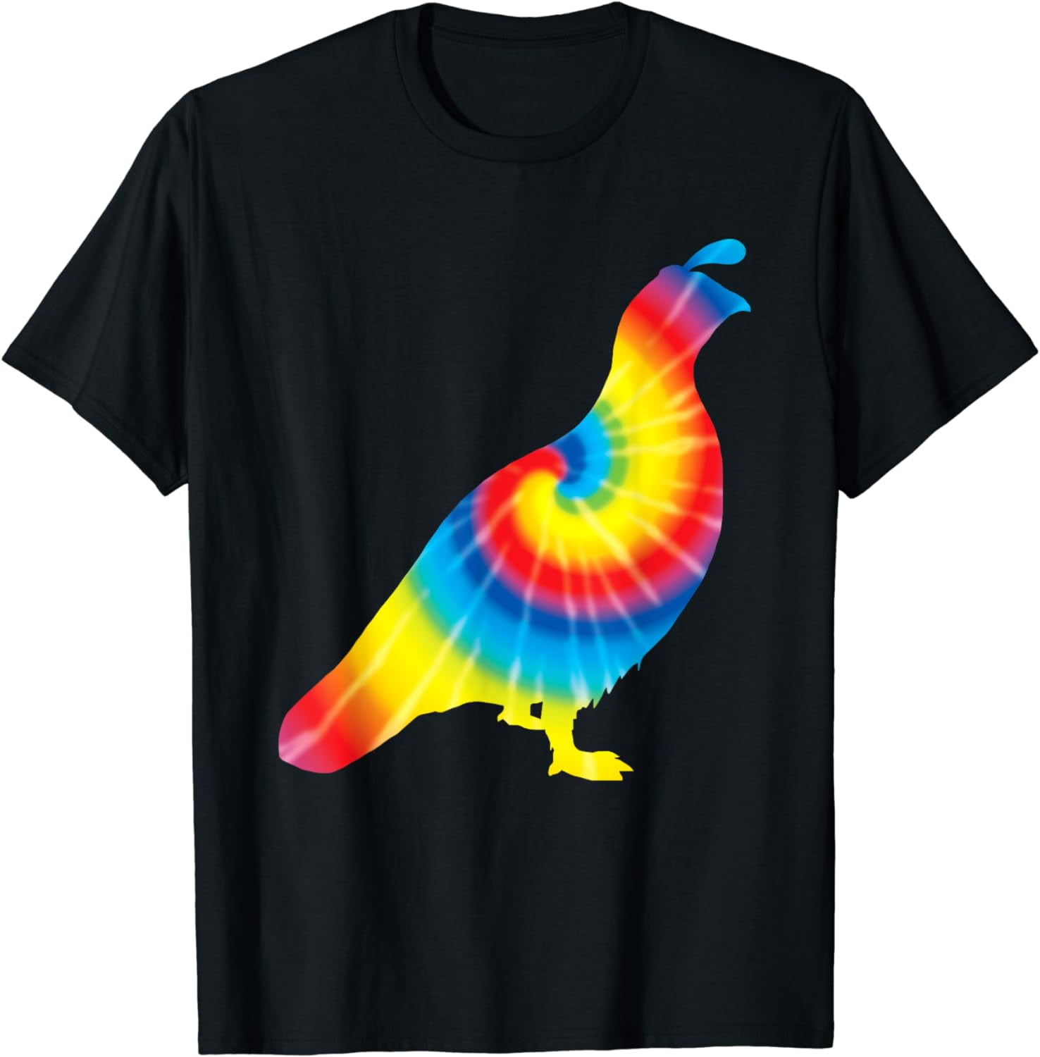 Tie Dye Partridge Rainbow Print Bird Quail Hippie Peace Gift T