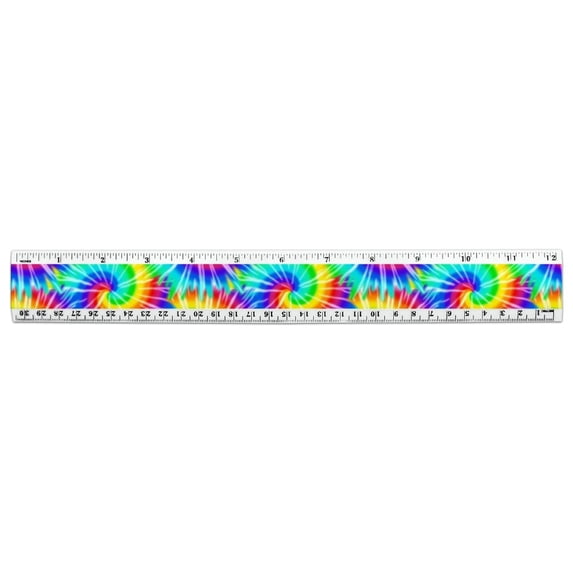 Tie Dye Pattern 12 Inch Standard and Metric Plastic Ruler