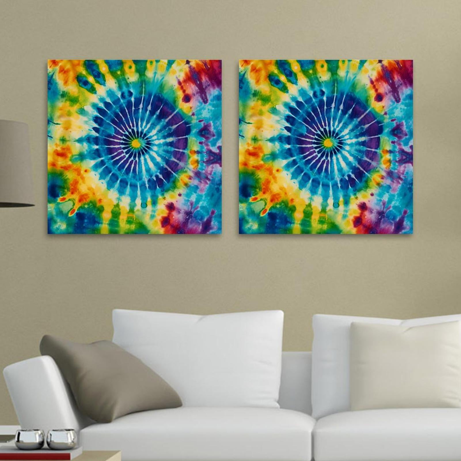 Tie Dye Pattern 2PC Canvas Wall Art Paintings for Living Room Canvas