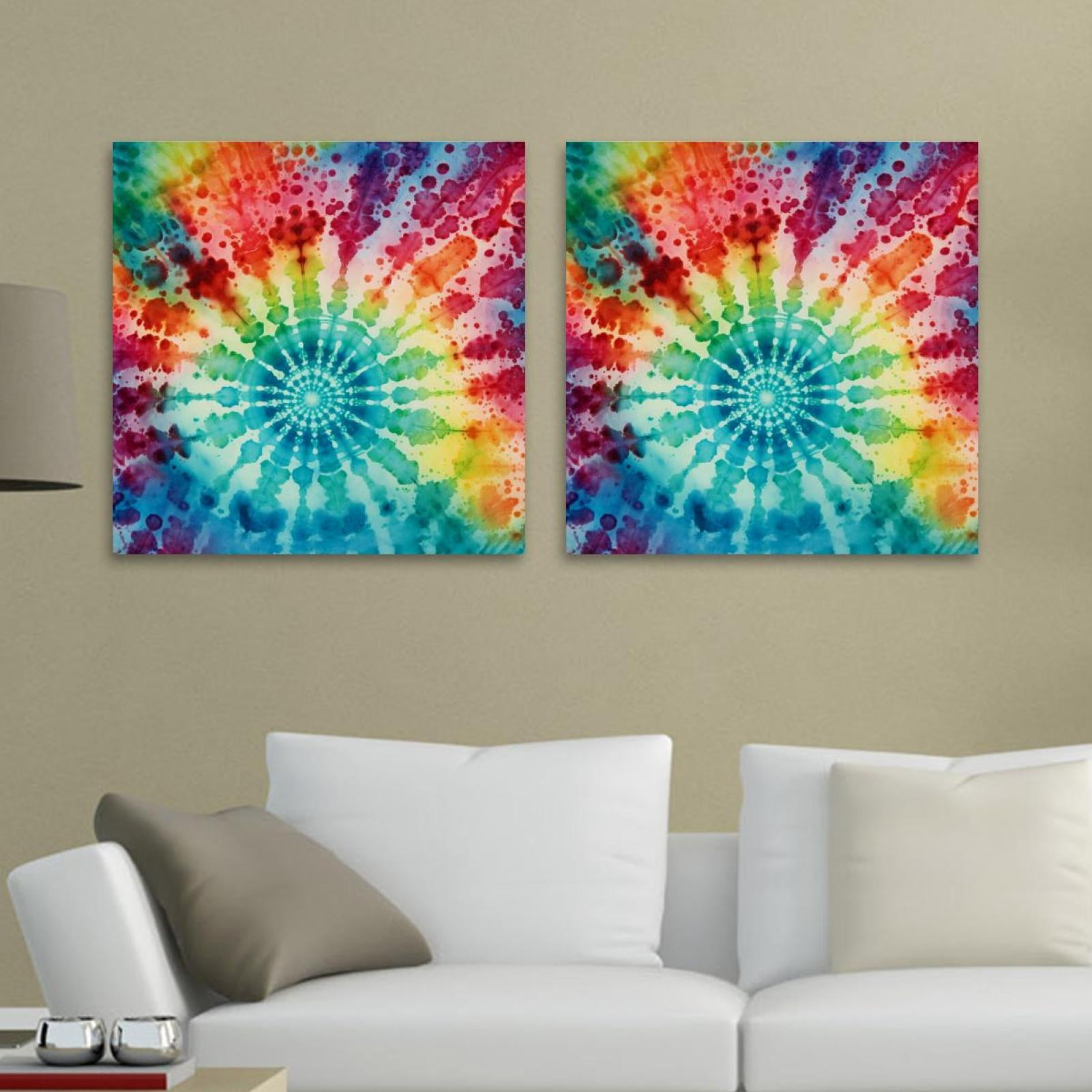 Tie Dye Pattern 2PC Canvas Wall Art Paintings for Living Room Canvas