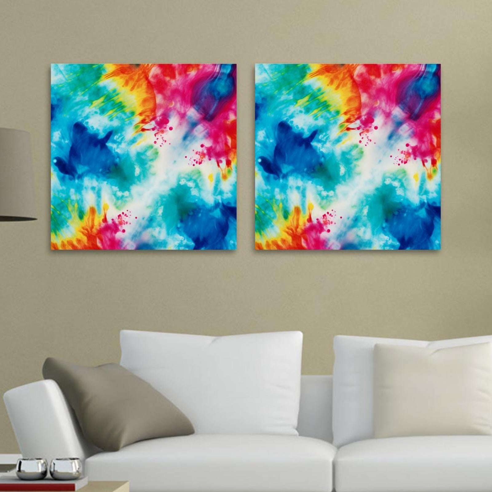 Tie Dye Pattern 2PC Canvas Wall Art Paintings for Living Room Canvas