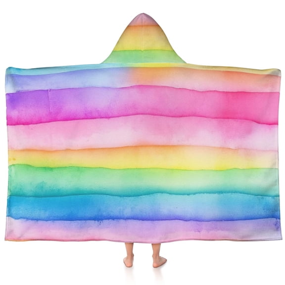 Tie Dye Pattern Kids Hooded Bath Towel, Beach Towel Poncho with Hood & Snap Buttons, Highly Absorbent Gifts for Kids Toddlers Teens,60"x35"