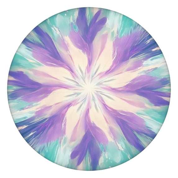 Tie Dye Pattern Round Fitted Tablecloth with Elastic Edge,Dining Table Cover Waterproof,Outdoor Round Tablecloth for Camping,Dining,Indoor and Outdoor