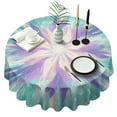 thumbnail image 1 of Tie Dye Pattern Round Tablecloth 60"x60",Wrinkle Wipeable Table Cloth for Kitchen Dining Room Picnic Patio Party, 1 of 6
