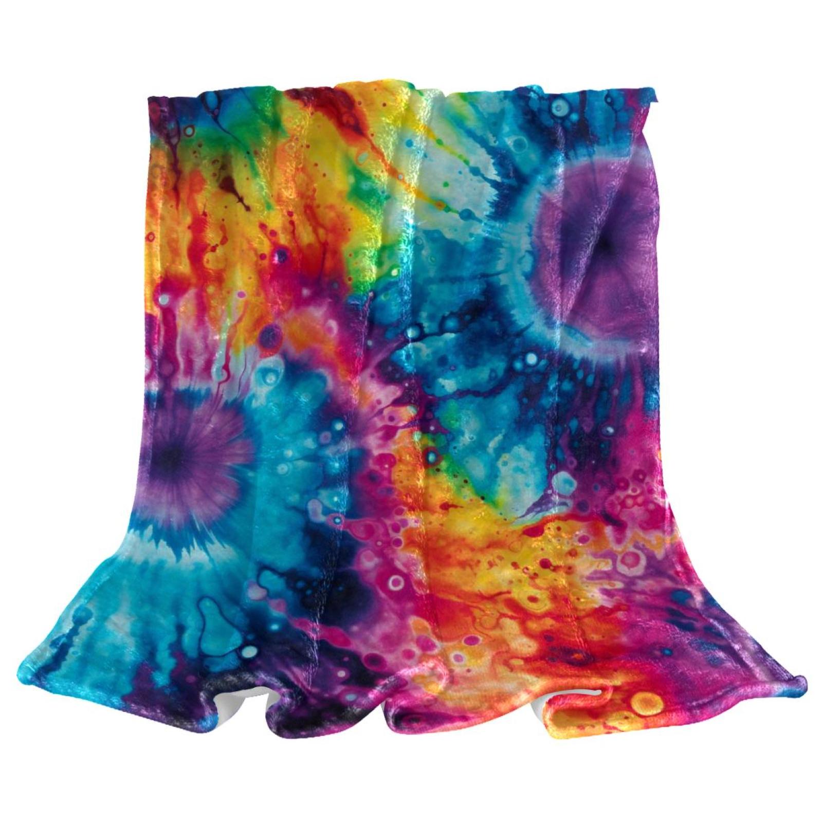 Tie Dye Pattern Soft and Warm Microfiber Throw Blanket 59.0x78.7